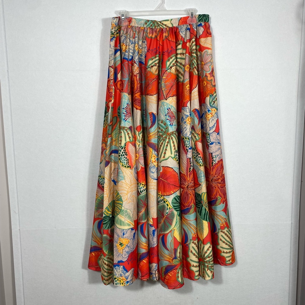 Calypso St. Barth Multicolor Tropical A-Line Skirt size Large